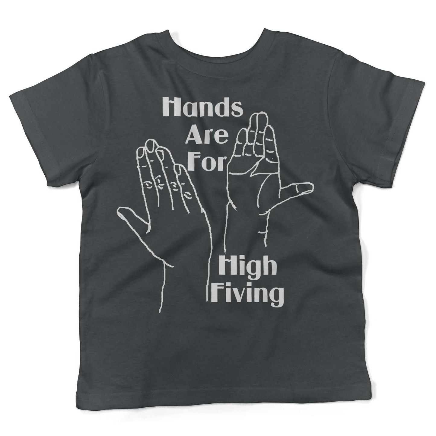 Hands High Fiving Toddler Shirt-Asphalt-2T