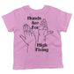 Hands High Fiving Toddler Shirt-Organic Pink-2T