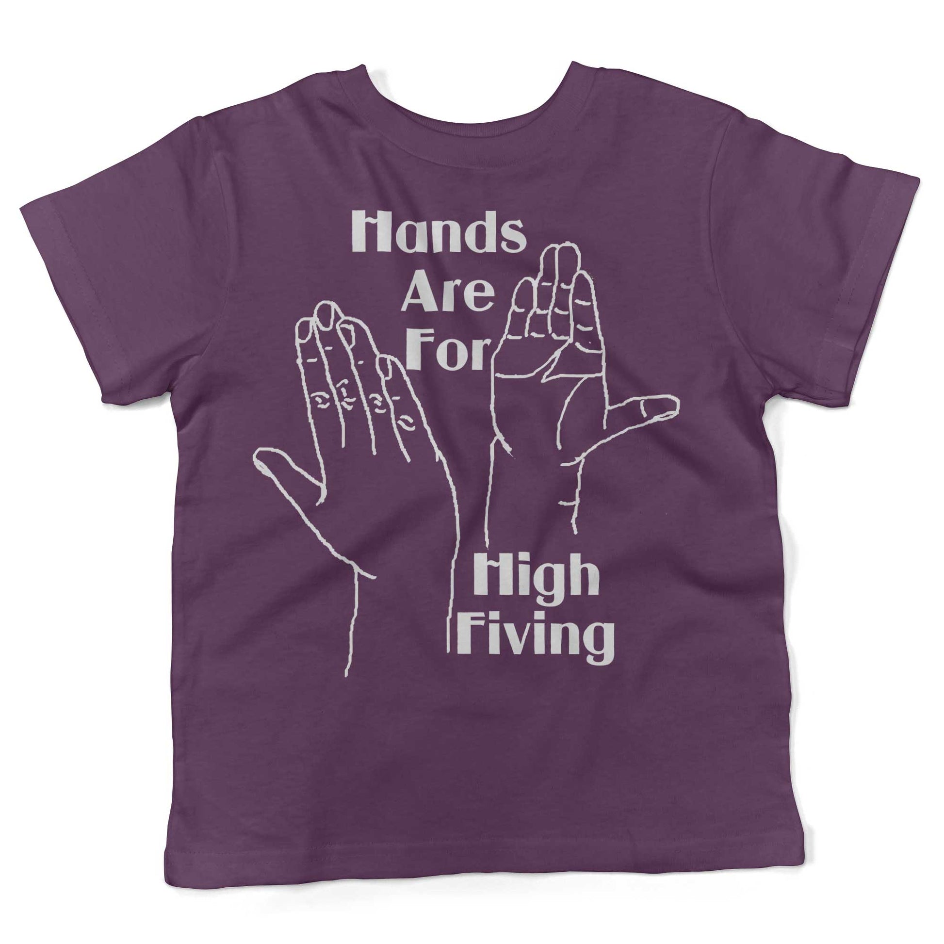 Hands High Fiving Toddler Shirt-Organic Purple-2T