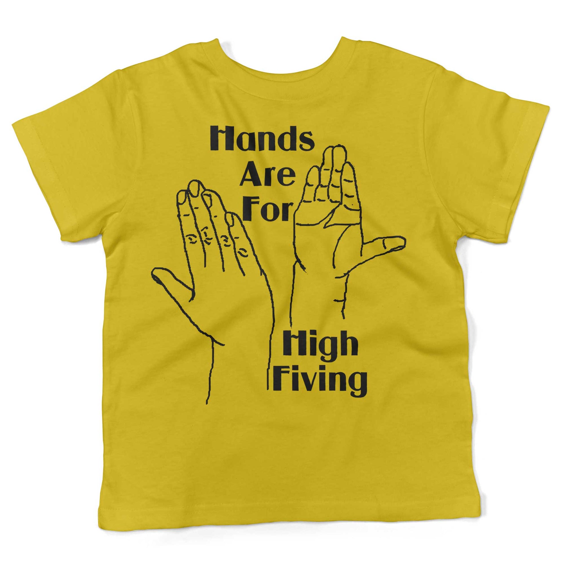 Hands High Fiving Toddler Shirt-Sunshine Yellow-2T