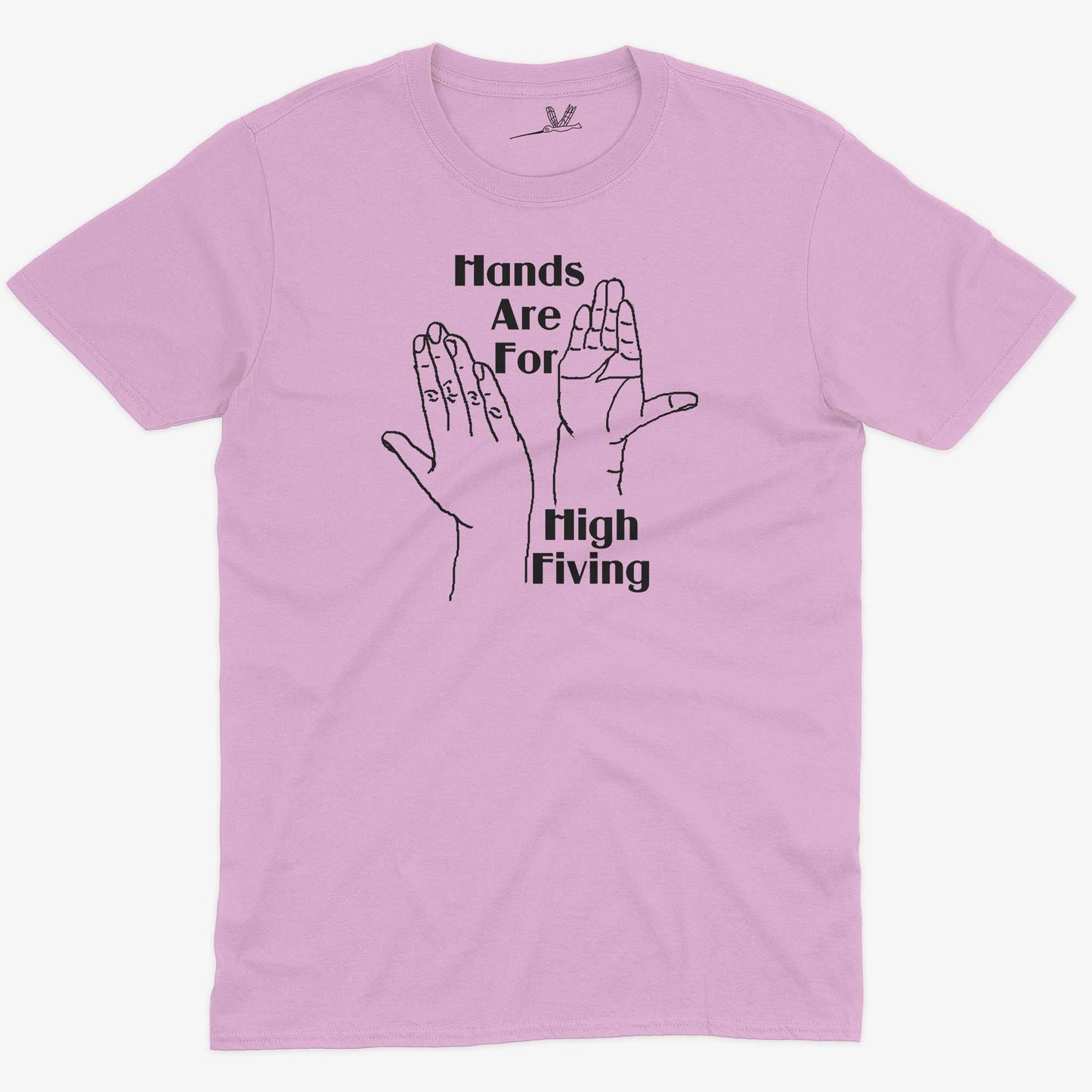 Hands High Fiving Unisex Or Women's Cotton T-shirt-Pink-Unisex