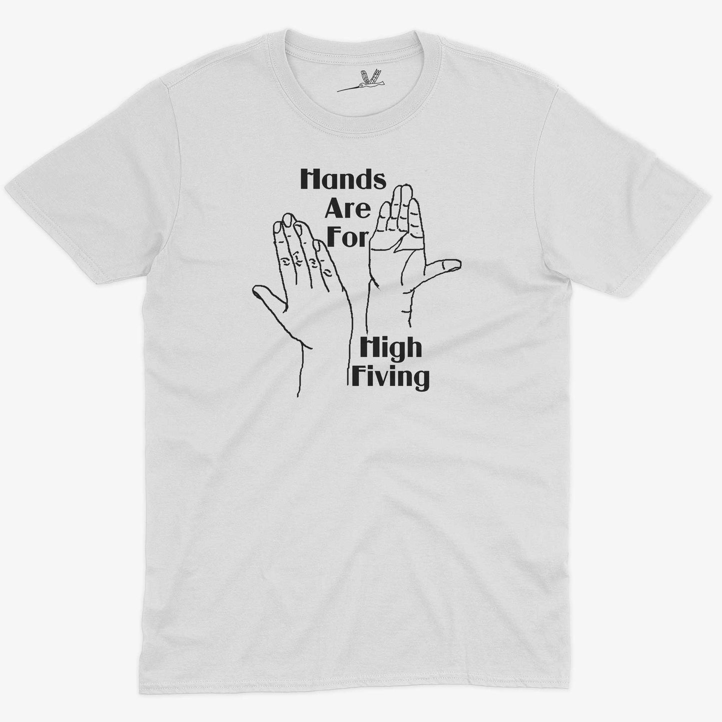 Hands High Fiving Unisex Or Women's Cotton T-shirt-White-Unisex