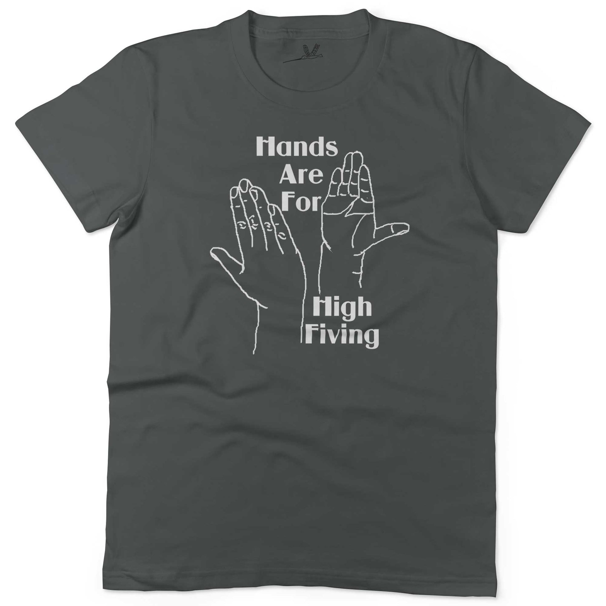 Hands High Fiving Unisex Or Women's Cotton T-shirt-Asphalt-Woman