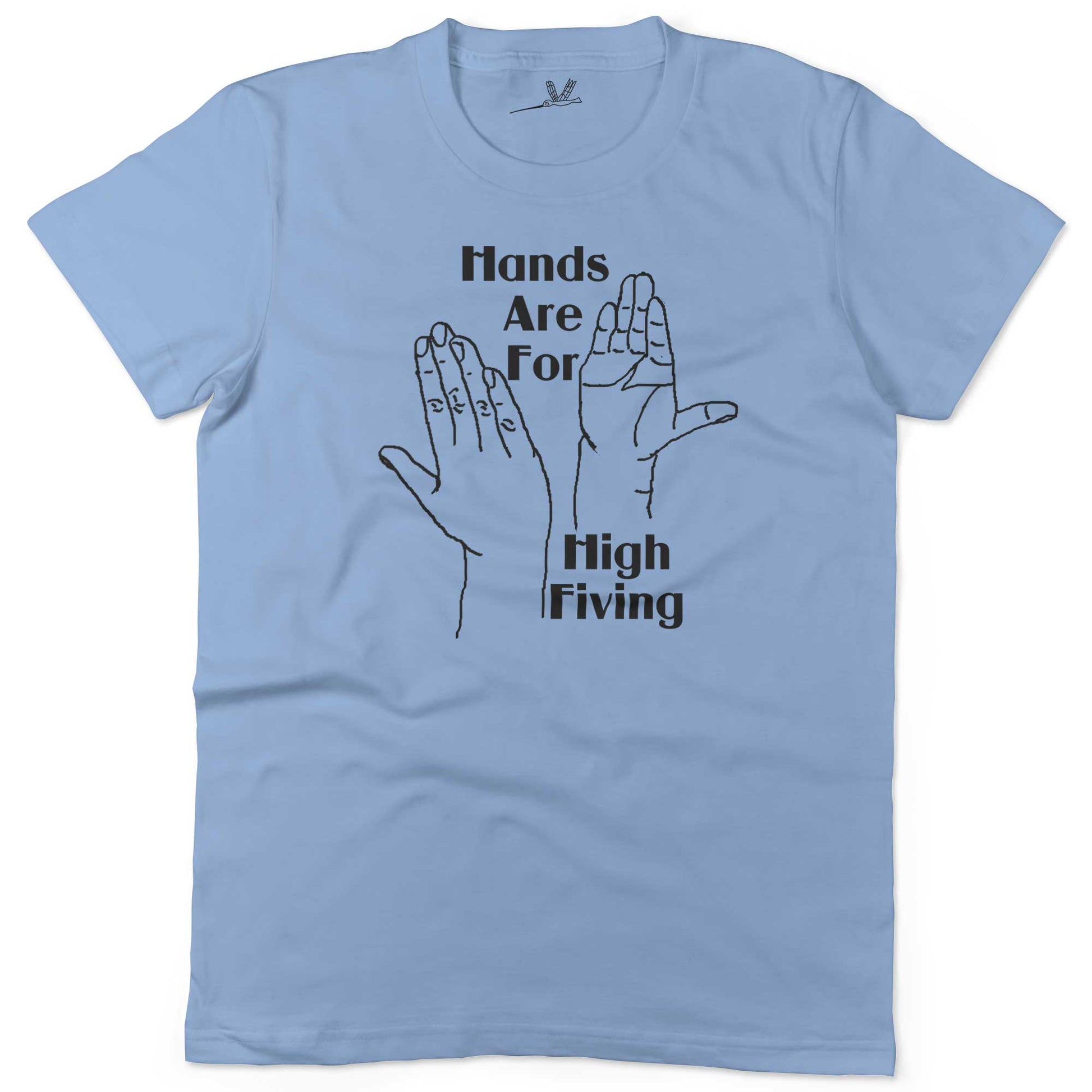 Hands High Fiving Unisex Or Women's Cotton T-shirt-Baby Blue-Woman