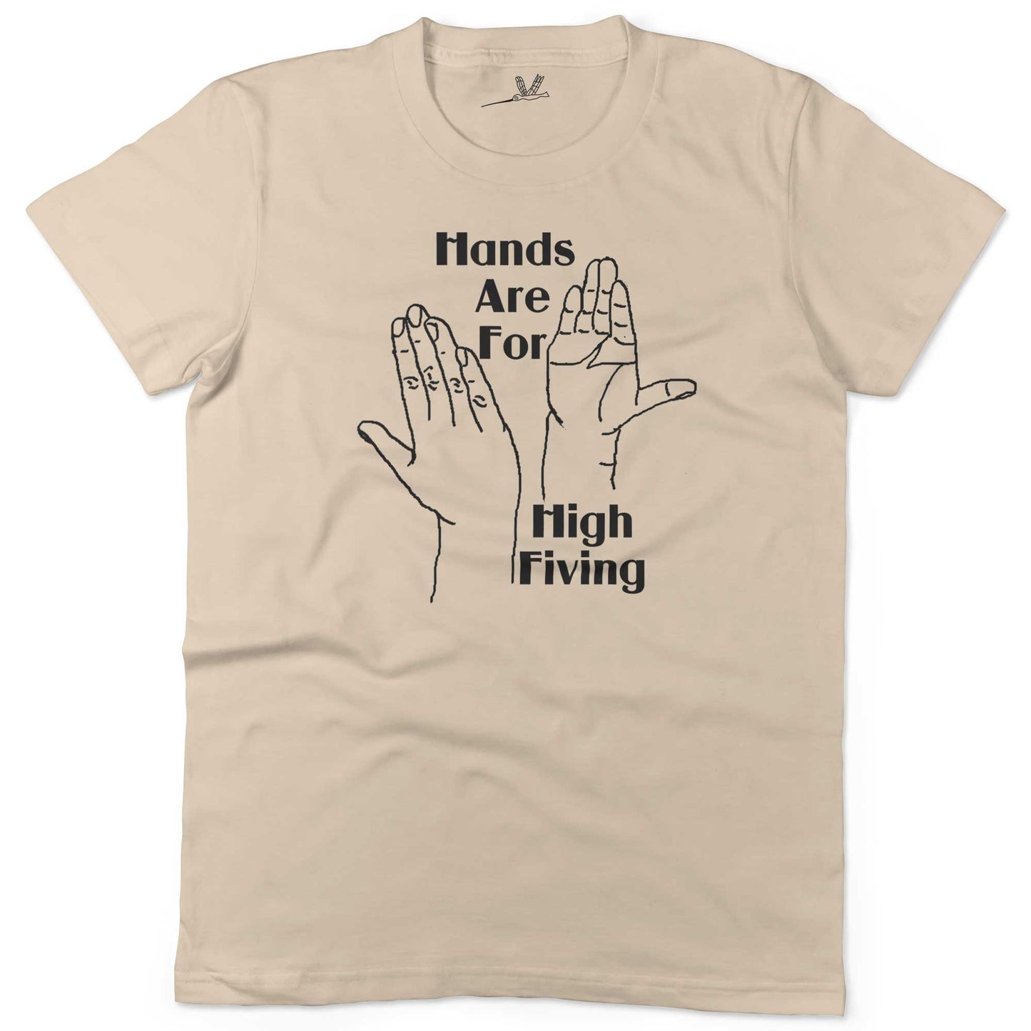 Hands High Fiving Unisex Or Women's Cotton T-shirt-Organic Natural-Woman