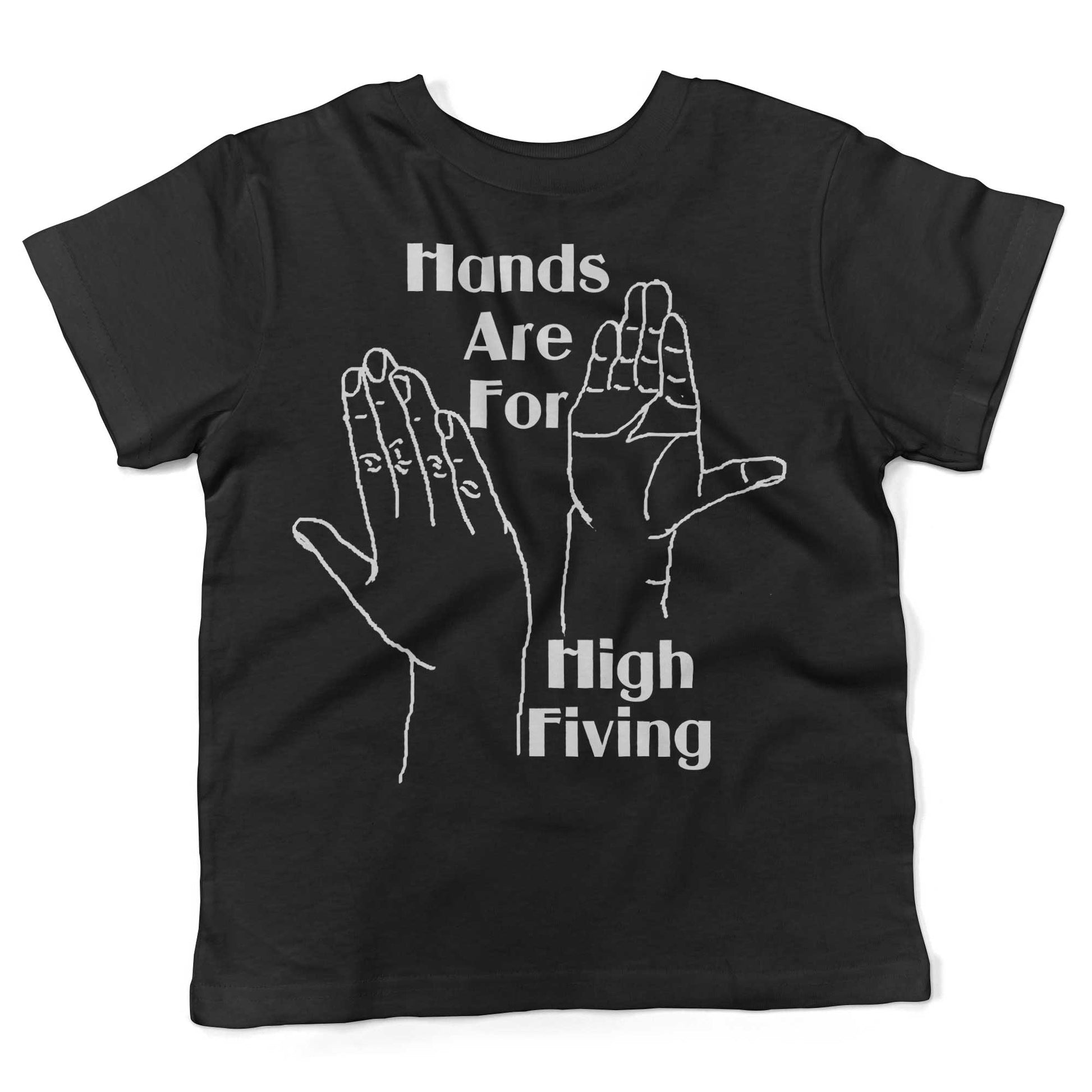 Hands High Fiving Toddler Shirt-Organic Black-2T