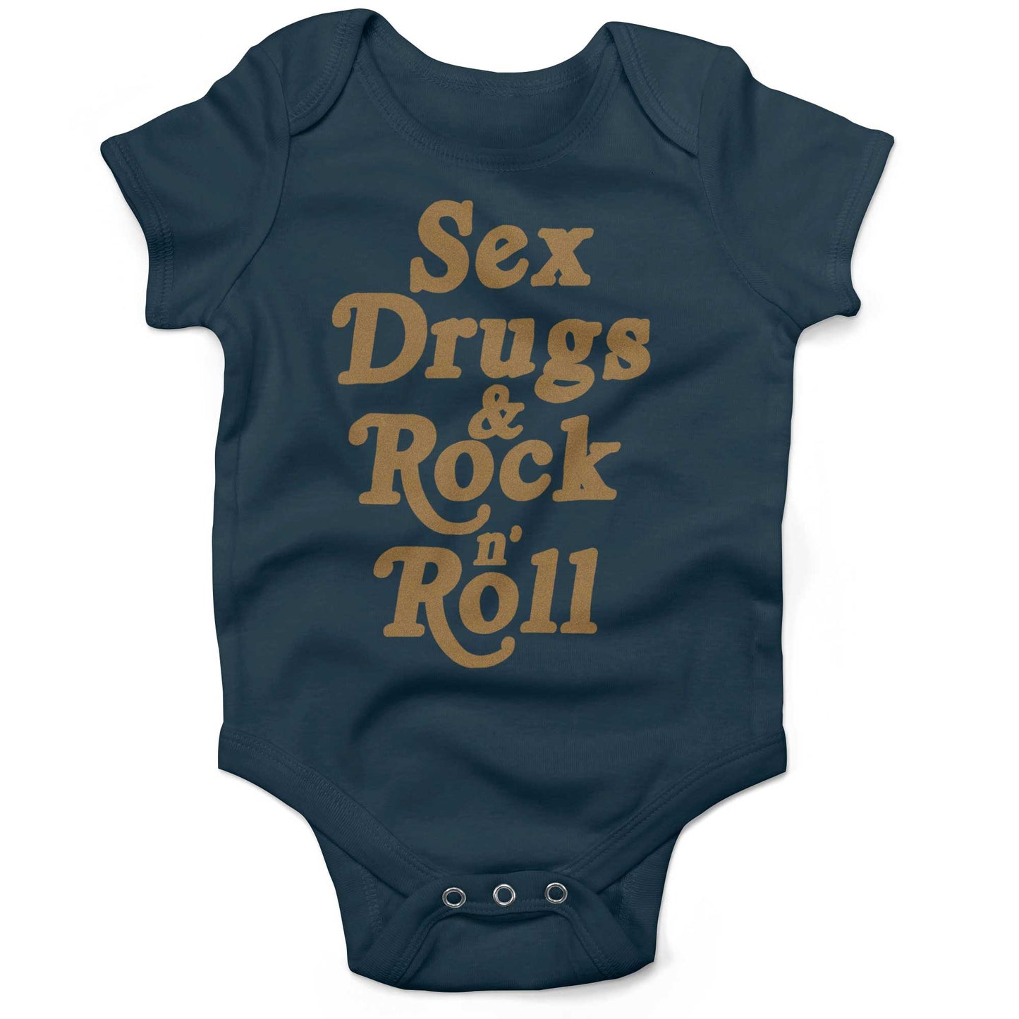 Sex, Drugs & Rock 'n Roll Infant Bodysuit or Raglan Baby Tee-Organic Pacific Blue-3-6 months