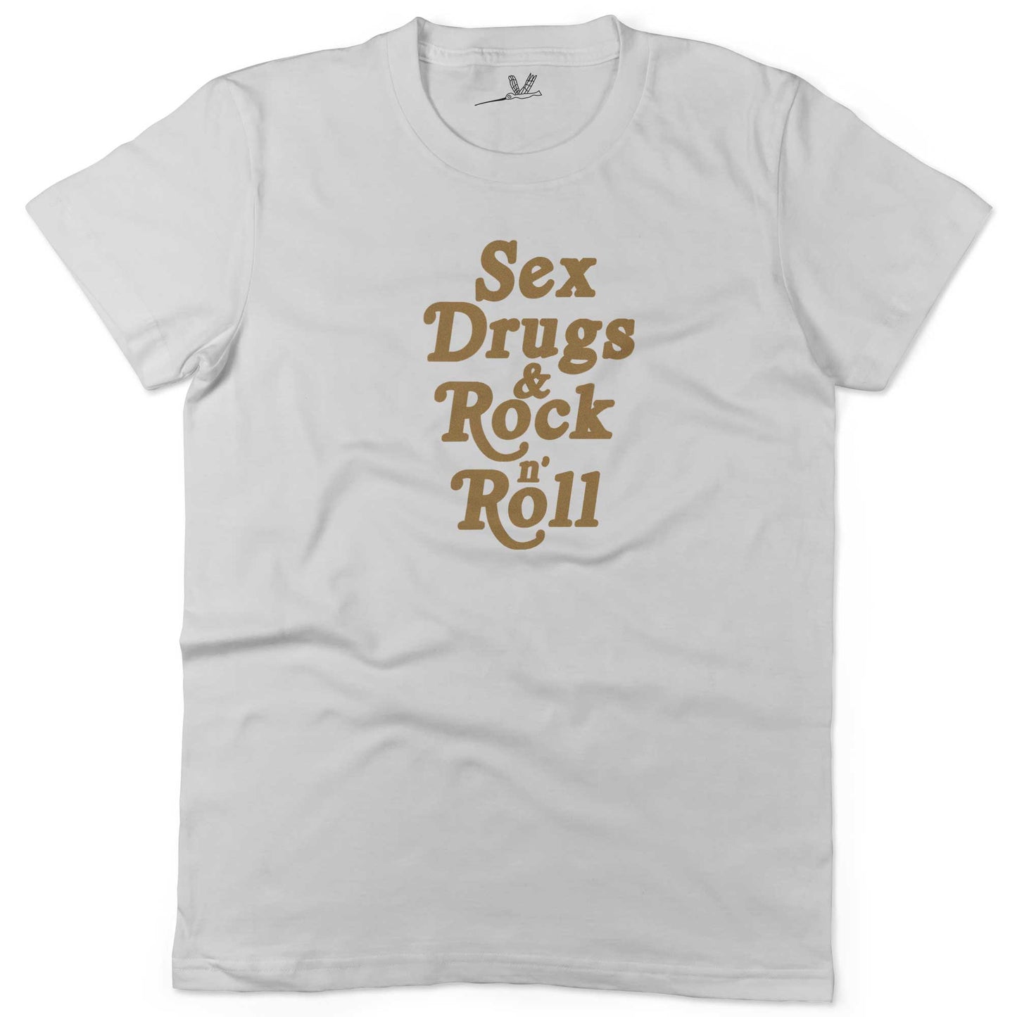 Sex, Drugs & Rock 'n Roll Unisex Or Women's Cotton T-shirt-White-Woman