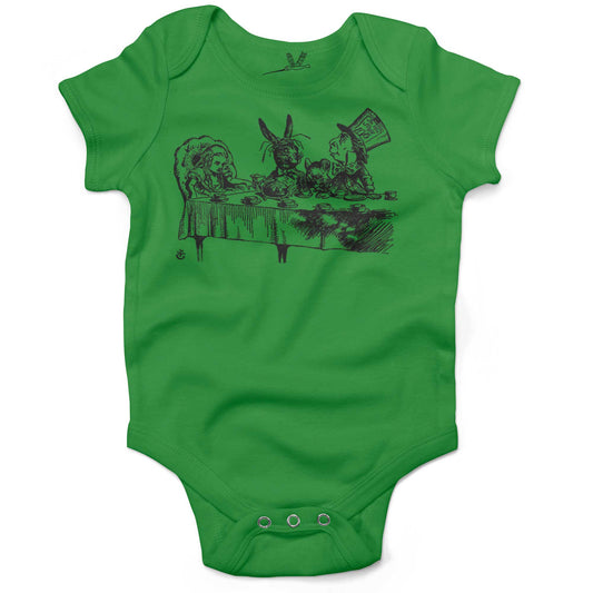 Alice In Wonderland Tea Party Infant Bodysuit or Raglan Tee-Grass Green-3-6 months