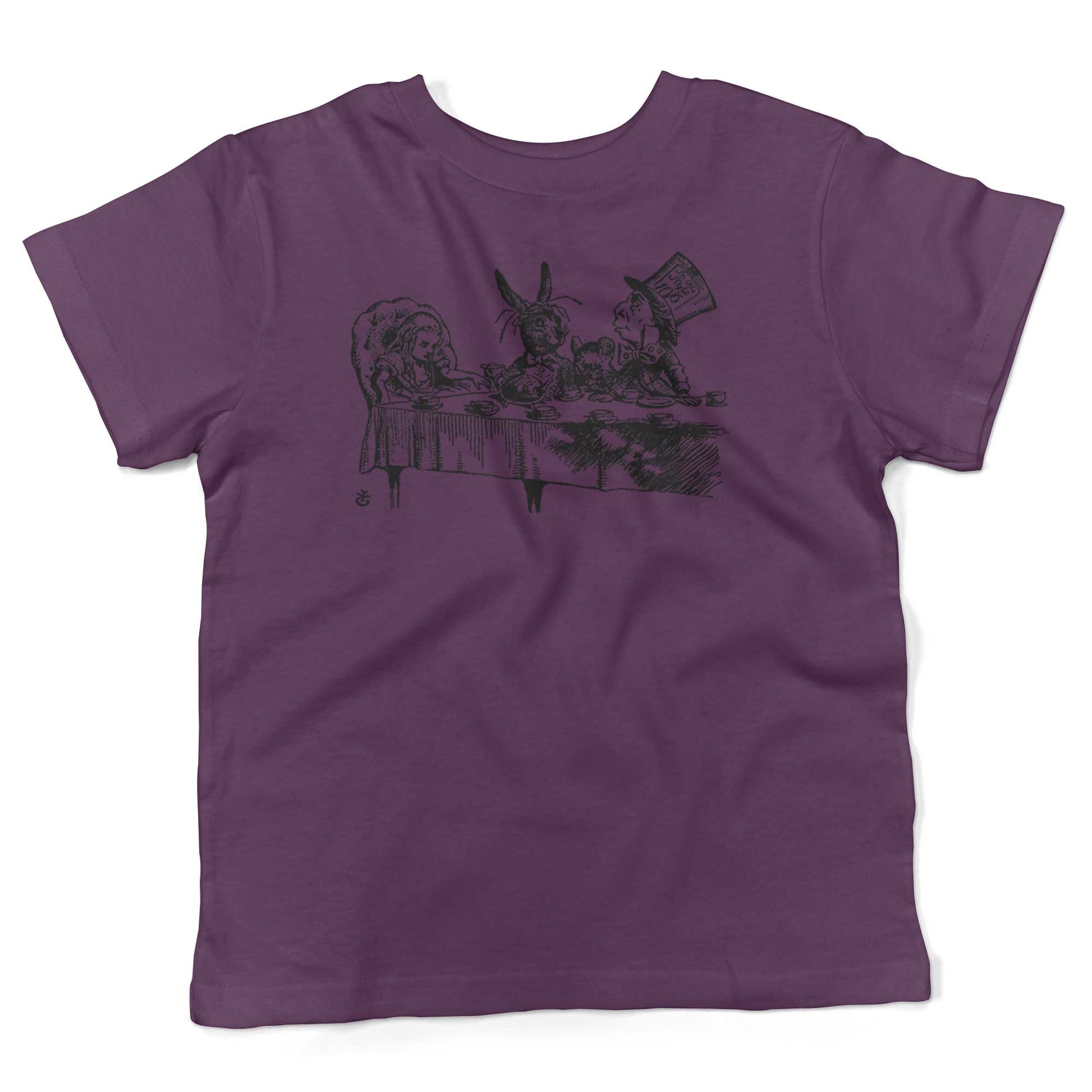 Alice In Wonderland Tea Party Toddler Shirt-Organic Purple-2T