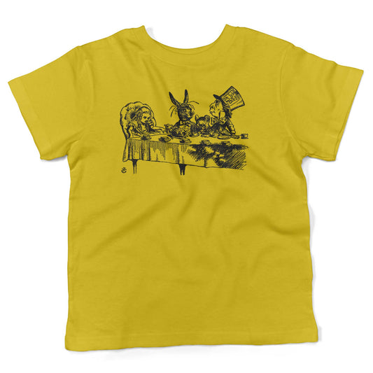 Alice In Wonderland Tea Party Toddler Shirt-Sunshine Yellow-2T