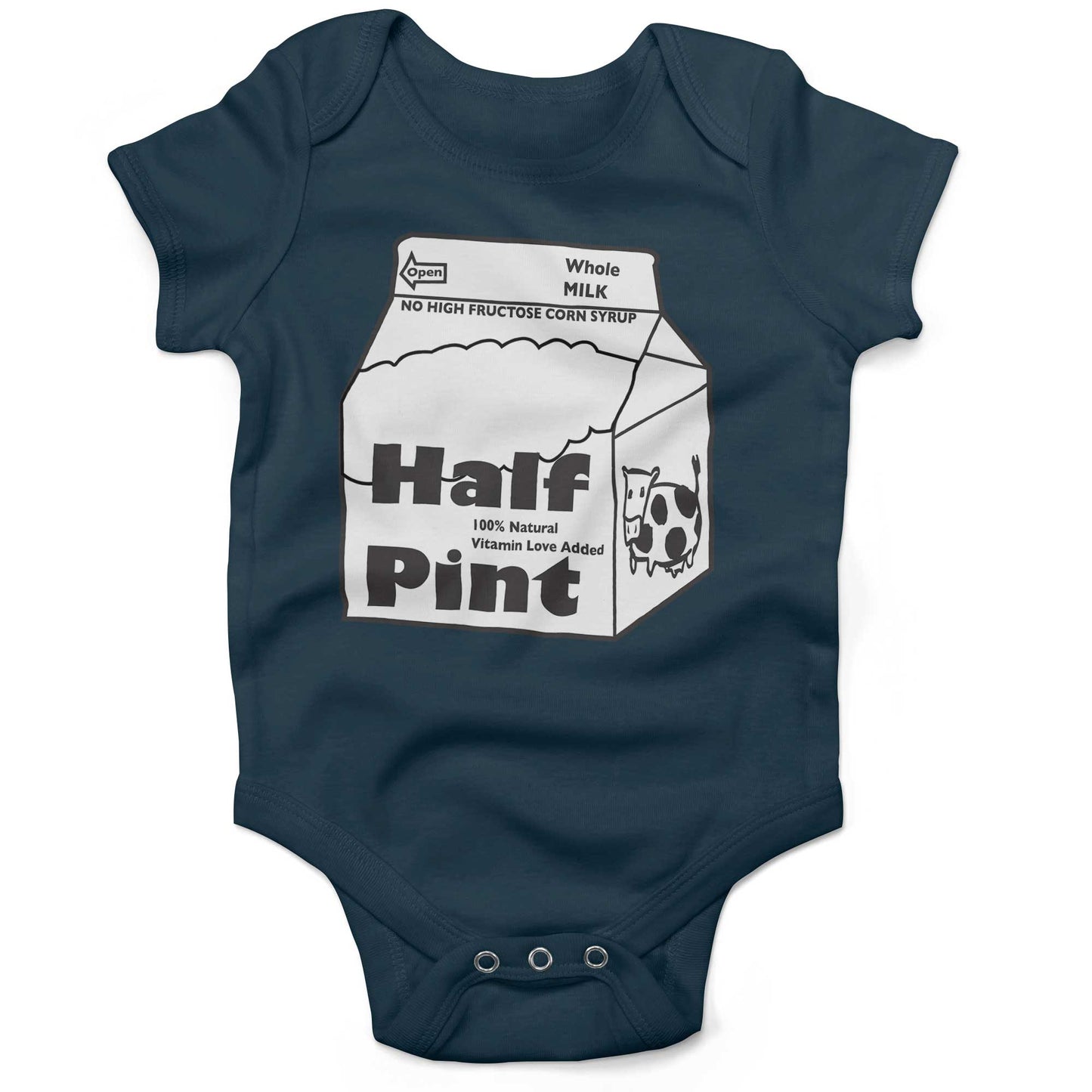 Half Pint Of Milk Infant Bodysuit or Raglan Tee-Organic Pacific Blue-3-6 months