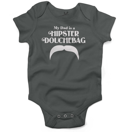 My Dad Is A Hipster DouchBag Infant Bodysuit or Raglan Baby Tee-Organic Asphalt-3-6 months