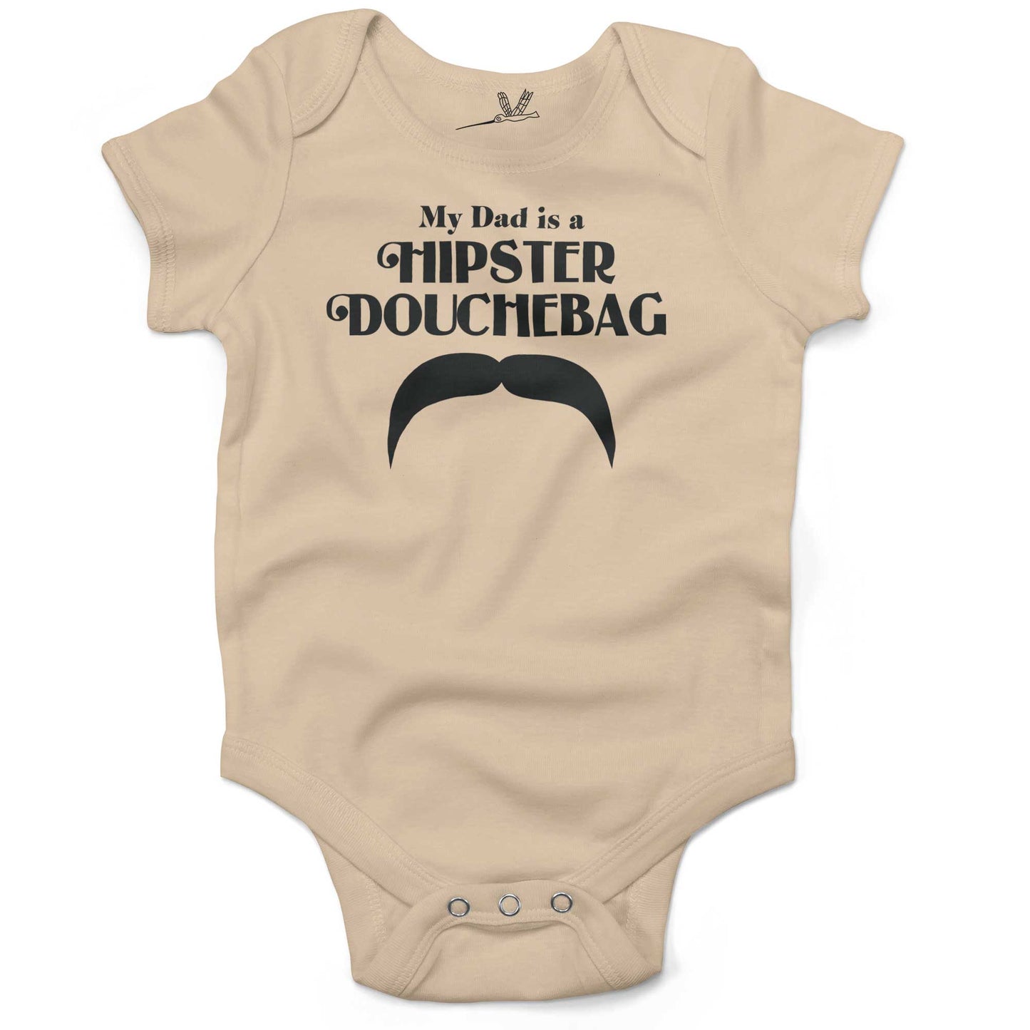 My Dad Is A Hipster DouchBag Infant Bodysuit or Raglan Baby Tee-Organic Natural-3-6 months