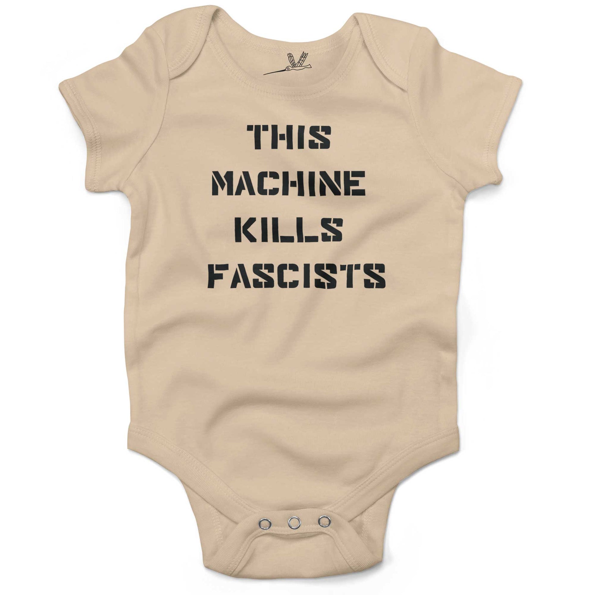 This Machine Kills Fascists Baby One Piece or Raglan Tee-Organic Natural-3-6 months
