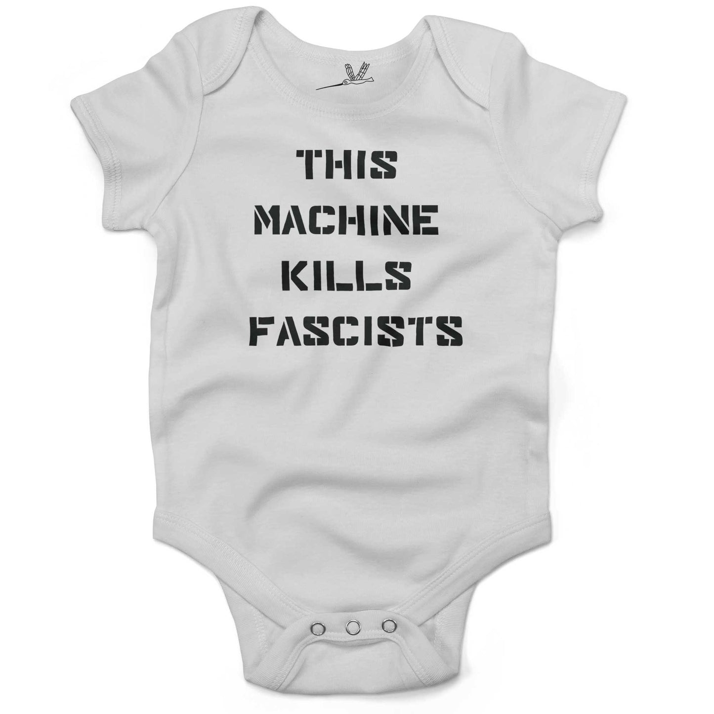 This Machine Kills Fascists Baby One Piece or Raglan Tee-White-3-6 months