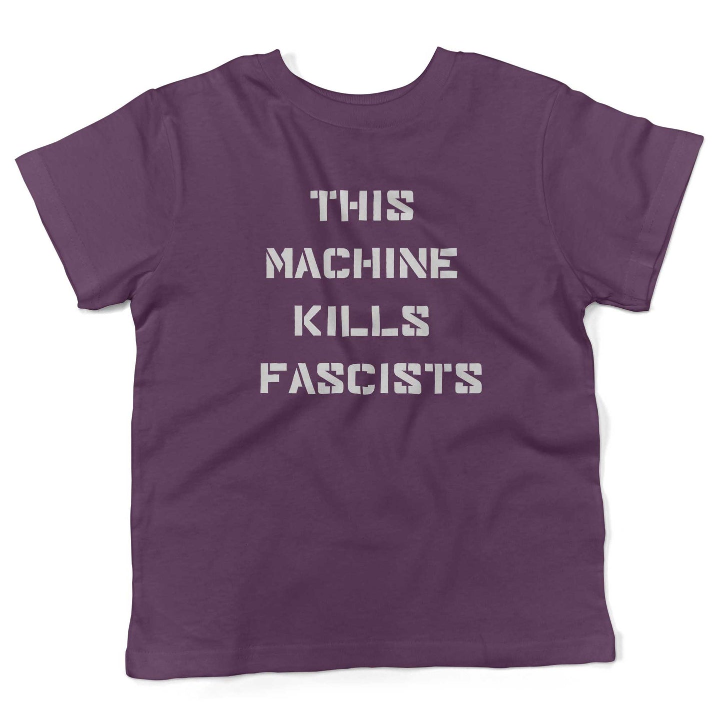 This Machine Kills Fascists Toddler Shirt-Organic Purple-2T
