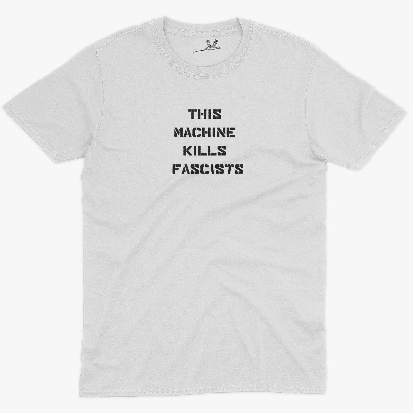 This Machine Kills Fascists Unisex Or Women's Cotton T-shirt-White-Unisex
