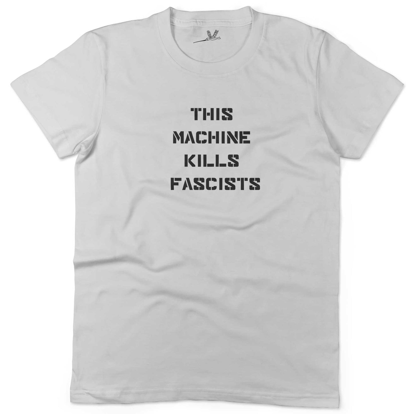 This Machine Kills Fascists Unisex Or Women's Cotton T-shirt-White-Woman