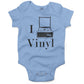 I Play Vinyl Baby One Piece or Raglan Tee-Organic Baby Blue-3-6 months
