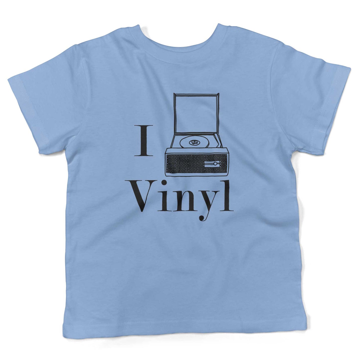 I Play Vinyl Toddler Shirt-Organic Baby Blue-2T