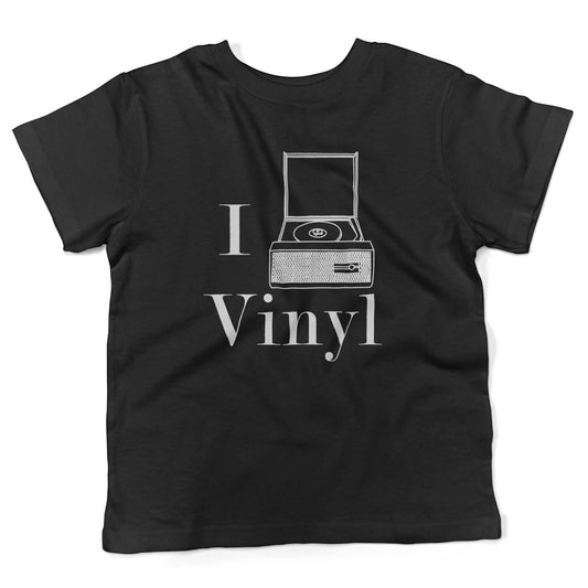 I Play Vinyl Toddler Shirt-Organic Black-2T