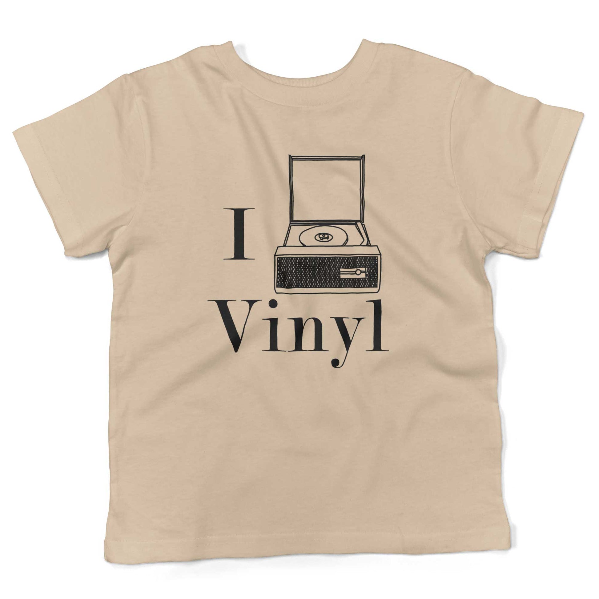 I Play Vinyl Toddler Shirt-Organic Natural-2T