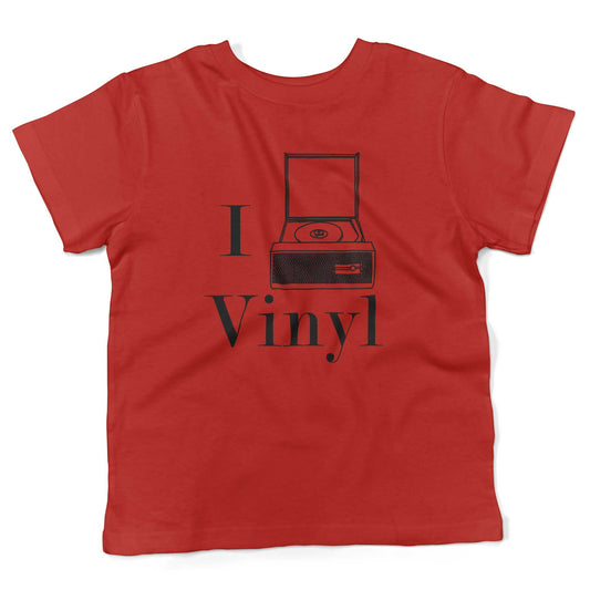 I Play Vinyl Toddler Shirt-Red-2T