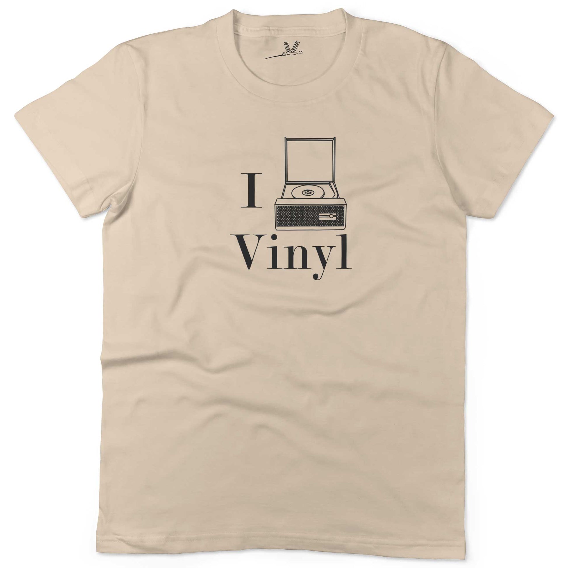 I Play Vinyl Unisex Or Women's Cotton T-shirt-Organic Natural-Woman
