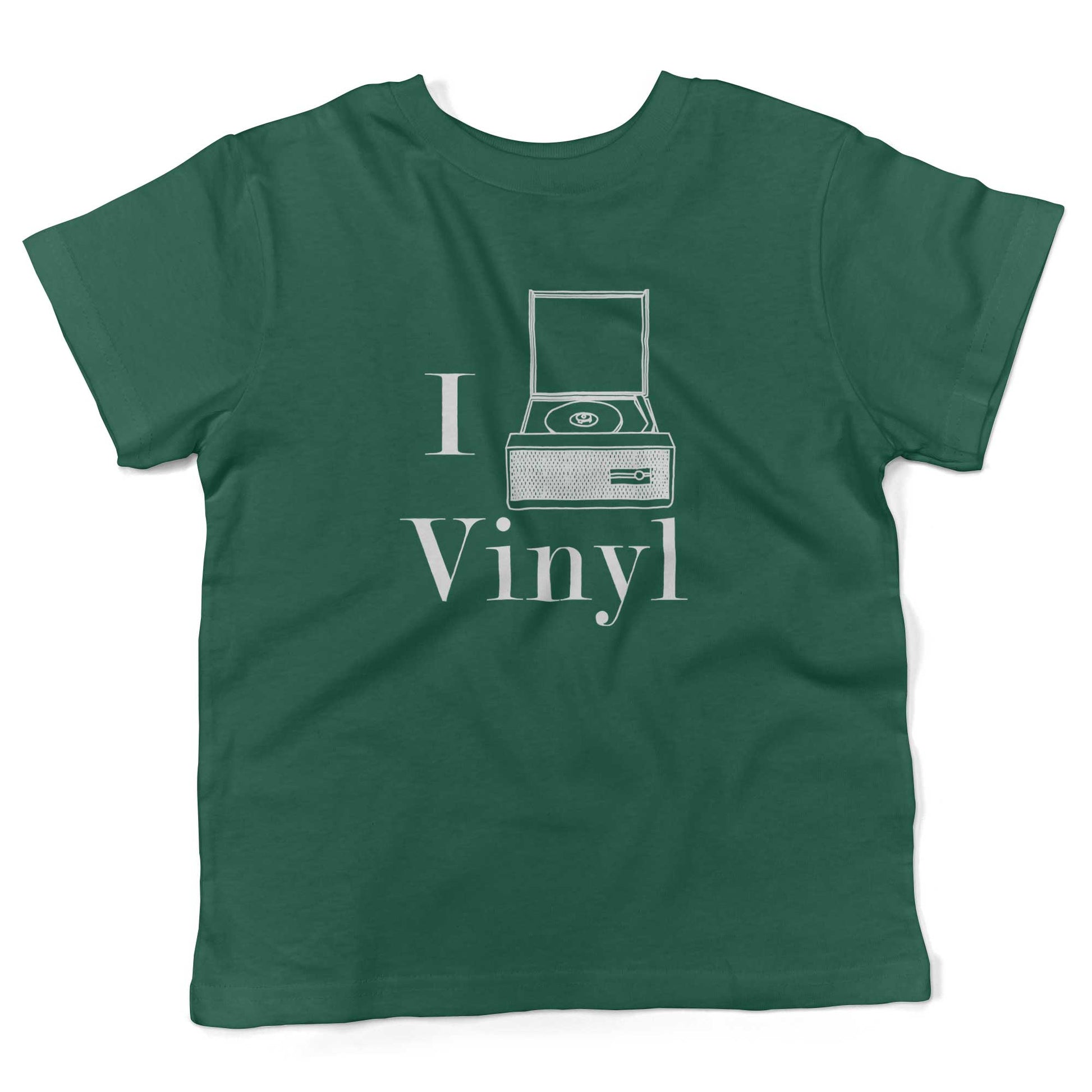 I Play Vinyl Toddler Shirt-Kelly Green-2T