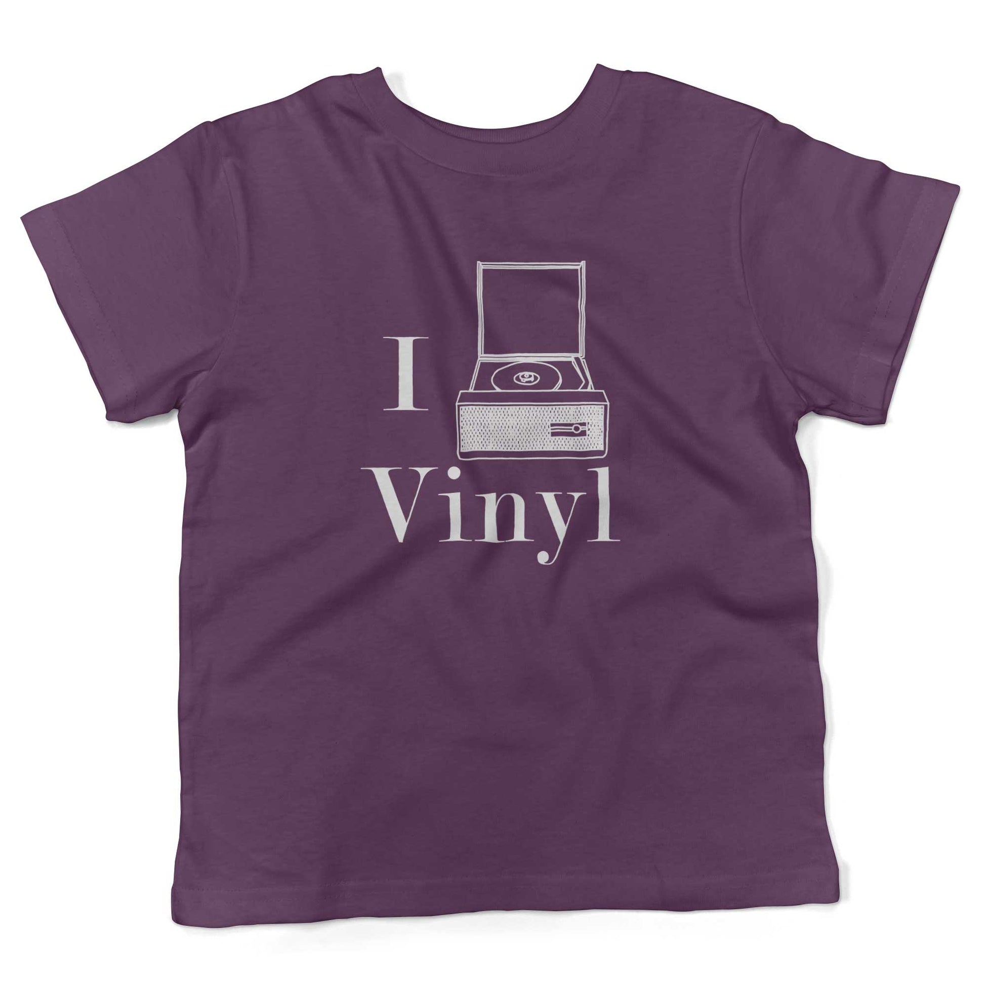 I Play Vinyl Toddler Shirt-Organic Purple-2T