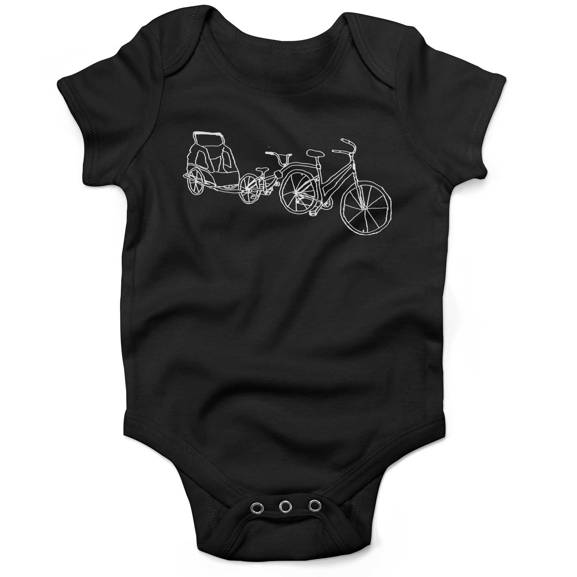 Family Bike Caravan Infant Bodysuit or Raglan Tee-Organic Black-3-6 months