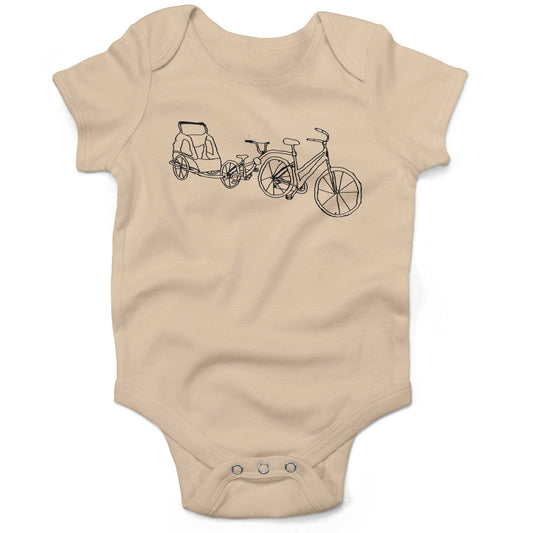 Family Bike Caravan Infant Bodysuit or Raglan Tee-Organic Natural-3-6 months