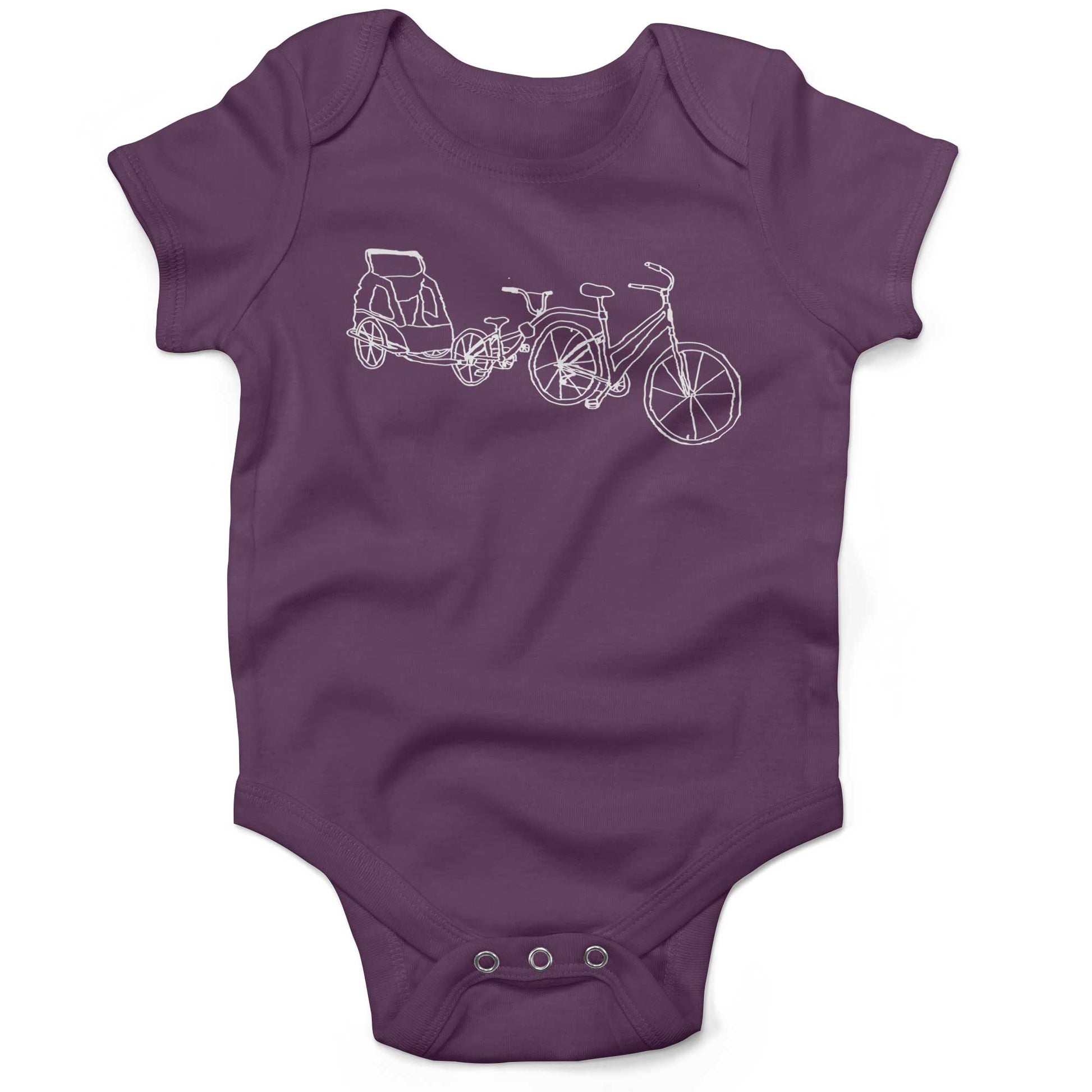 Family Bike Caravan Infant Bodysuit or Raglan Tee-Organic Purple-3-6 months