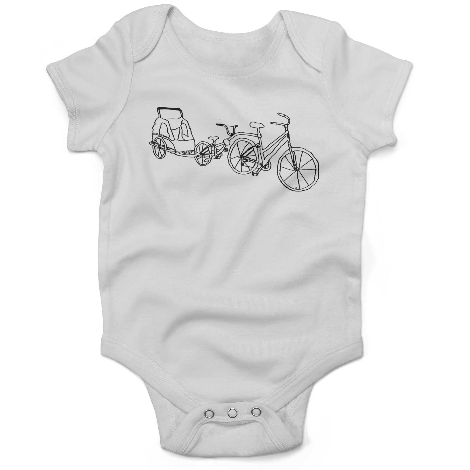 Family Bike Caravan Infant Bodysuit or Raglan Tee-White-3-6 months