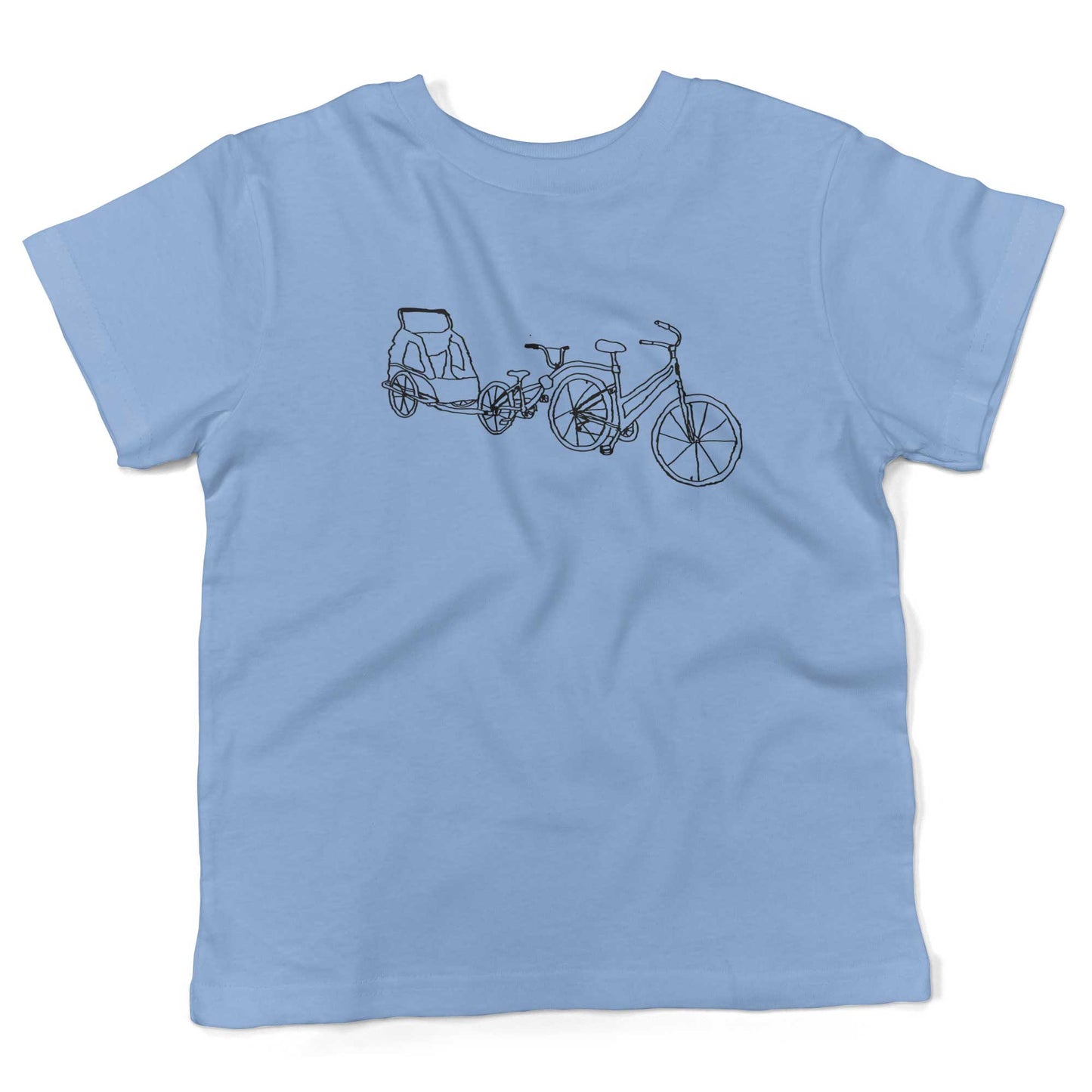 Family Bike Caravan Toddler Shirt-Organic Baby Blue-2T
