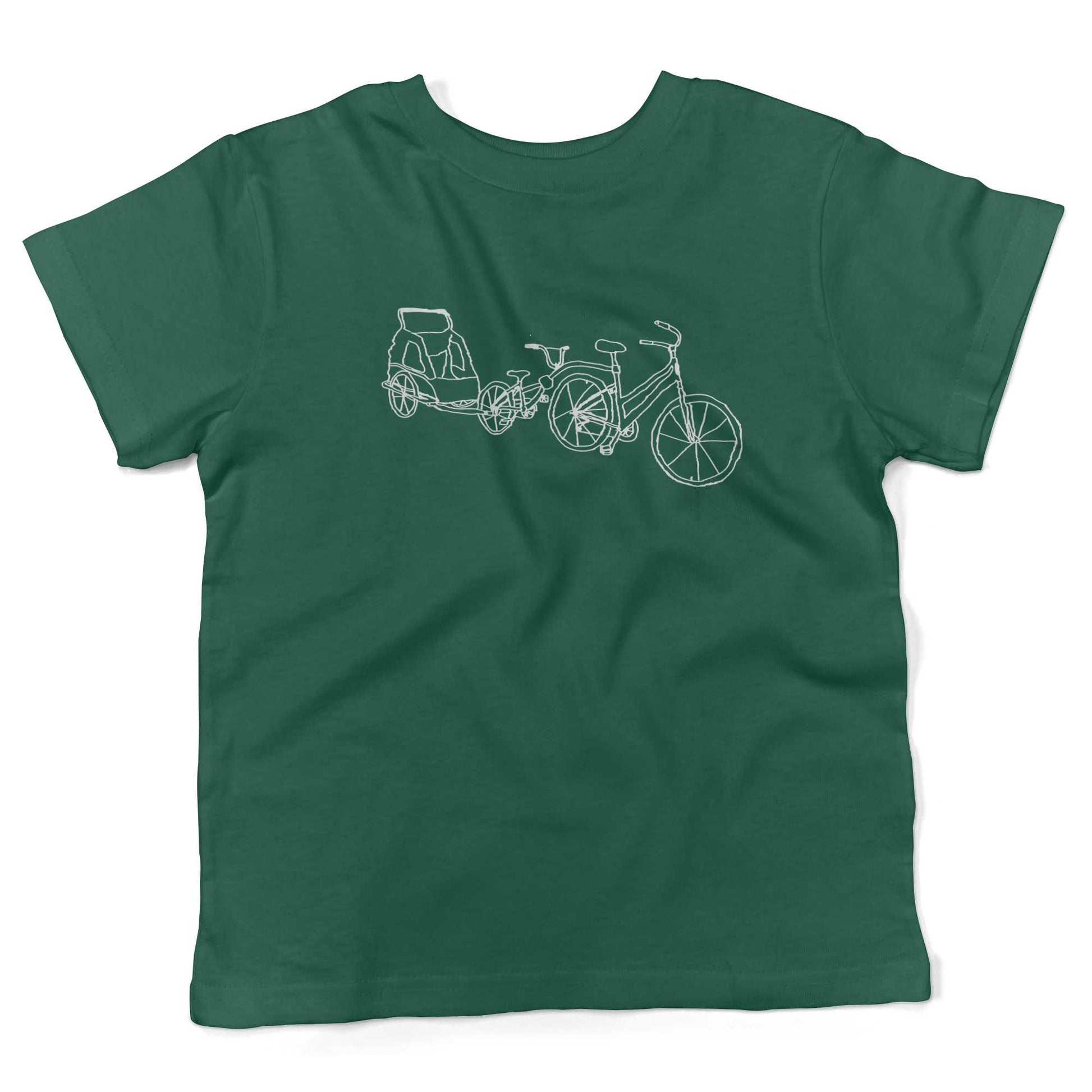 Family Bike Caravan Toddler Shirt-Kelly Green-2T