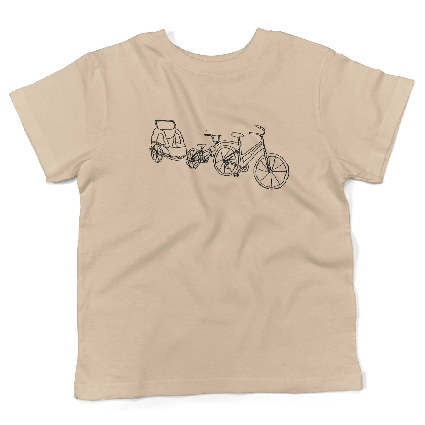 Family Bike Caravan Toddler Shirt-Organic Natural-2T