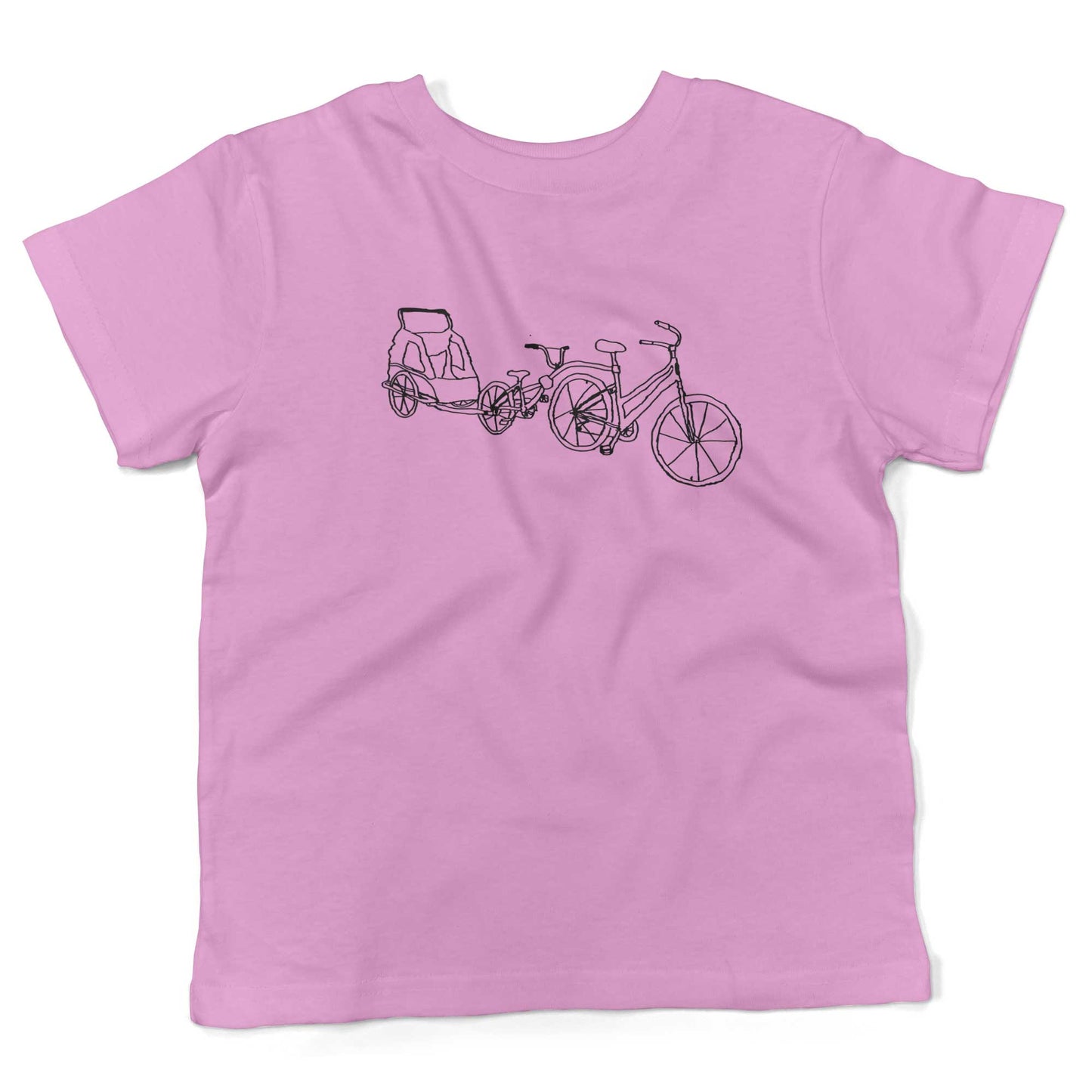 Family Bike Caravan Toddler Shirt-Organic Pink-2T