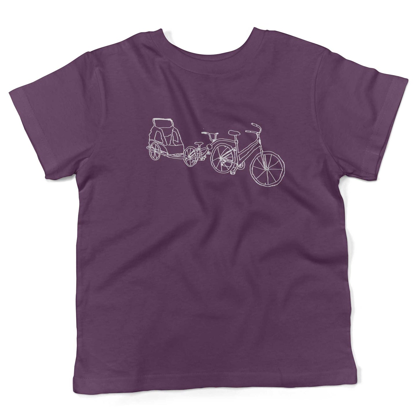 Family Bike Caravan Toddler Shirt-Organic Purple-2T