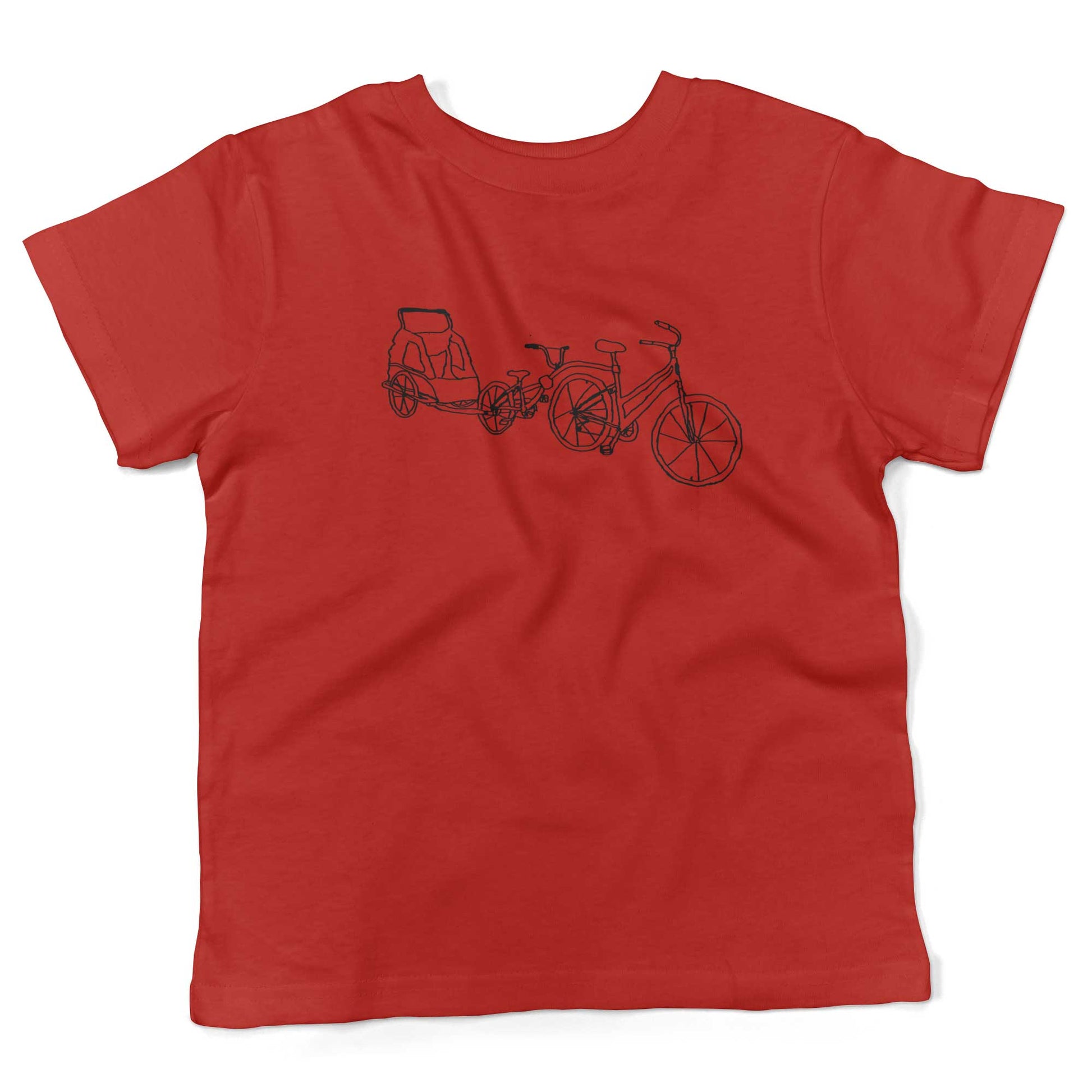 Family Bike Caravan Toddler Shirt-Red-2T