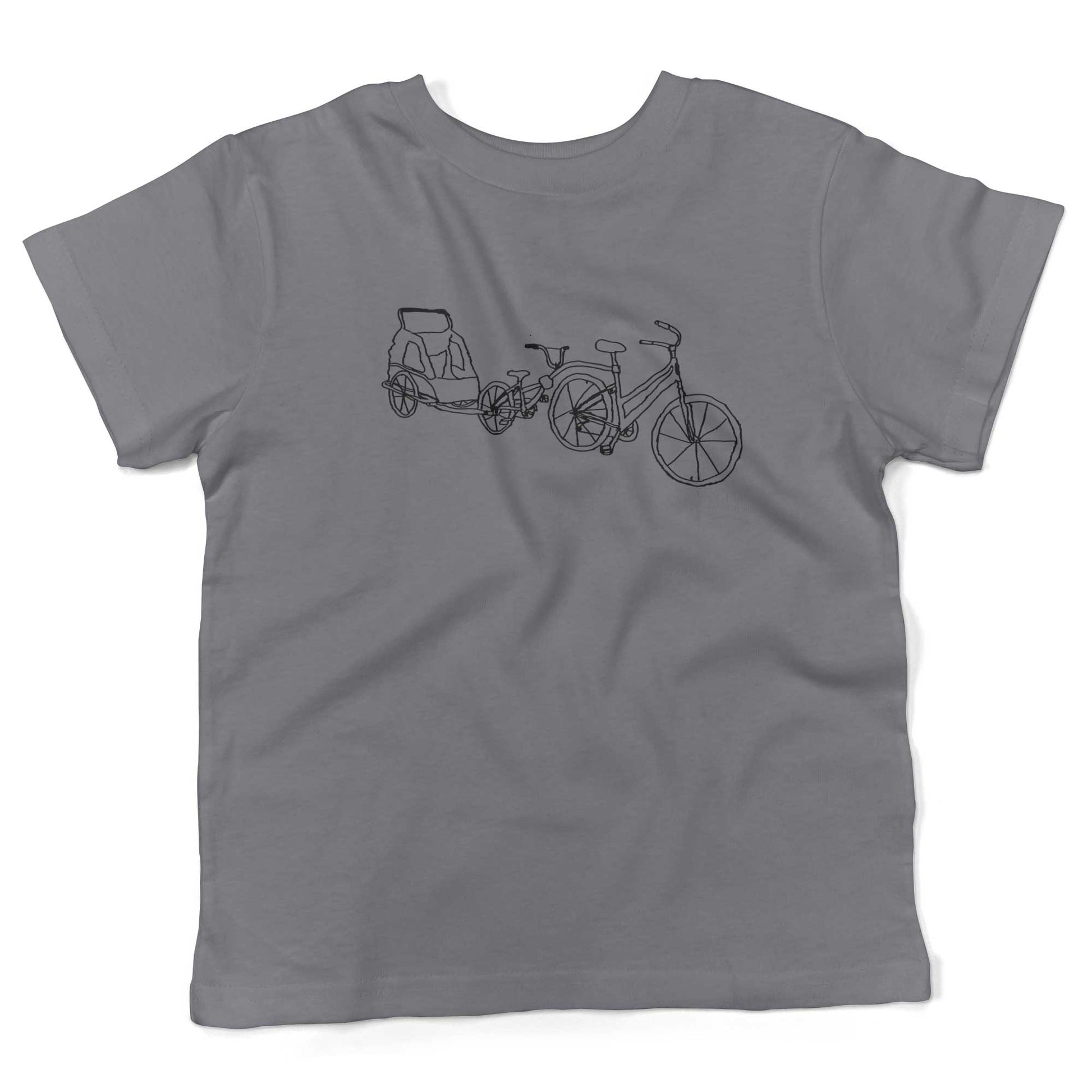 Family Bike Caravan Toddler Shirt-Slate-2T