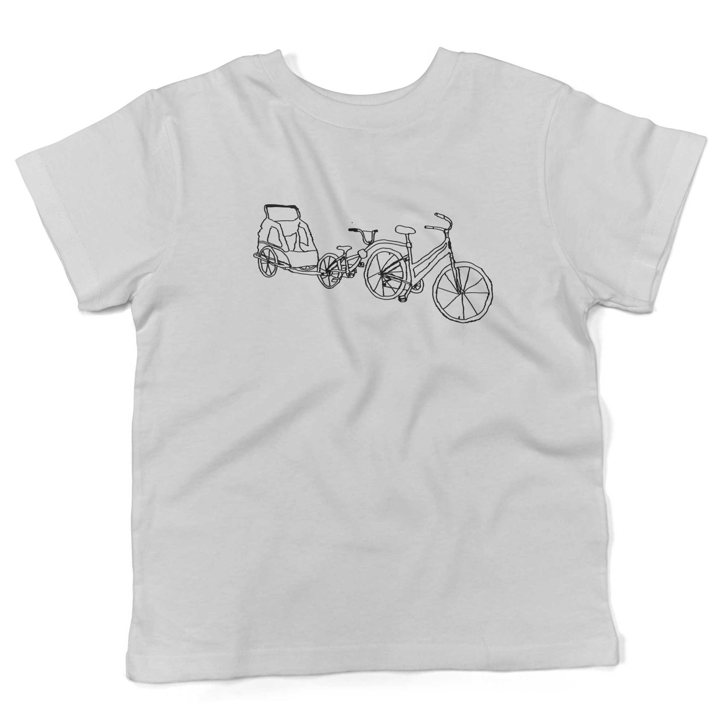 Family Bike Caravan Toddler Shirt-White-2T