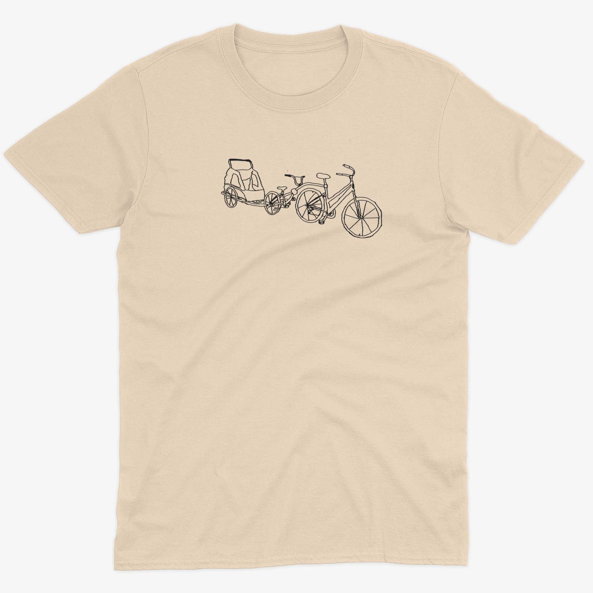 Family Bike Caravan Unisex Or Women's Cotton T-shirt-Organic Natural-Unisex