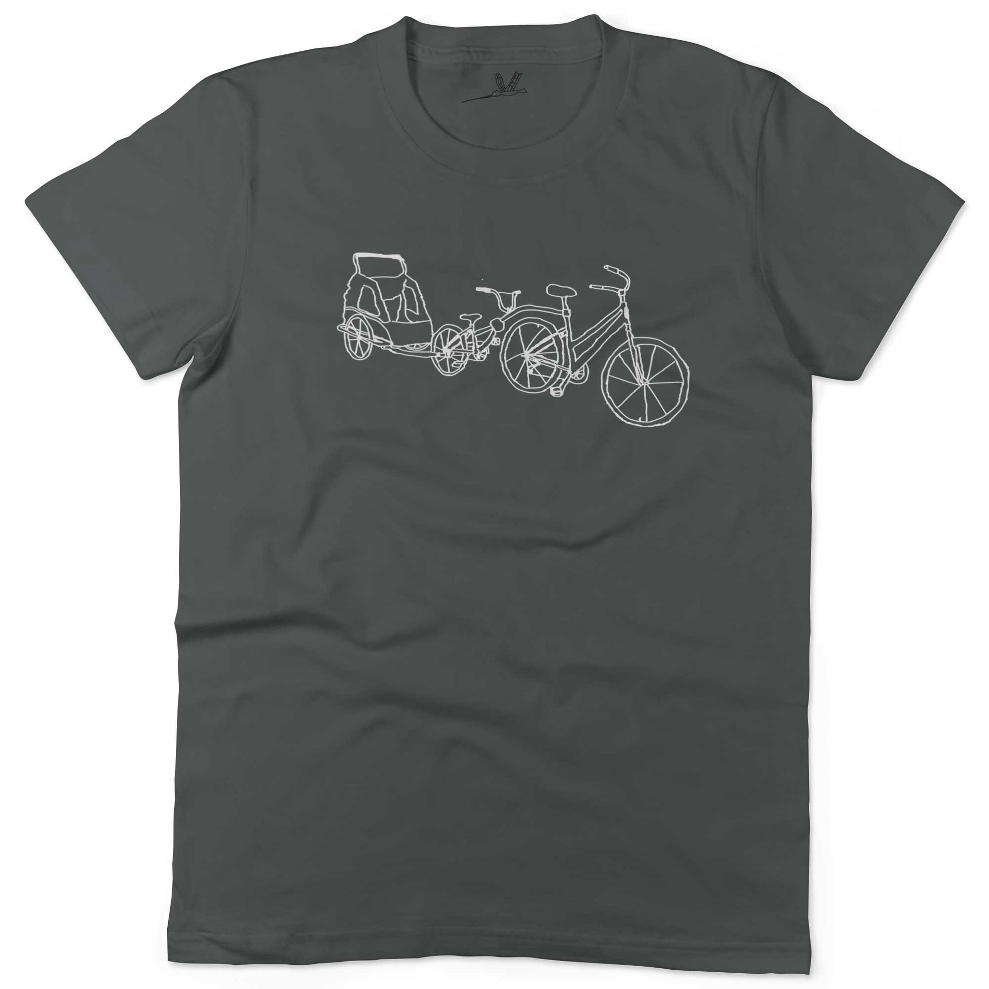 Family Bike Caravan Unisex Or Women's Cotton T-shirt-Asphalt-Woman