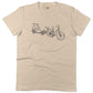 Family Bike Caravan Unisex Or Women's Cotton T-shirt-Organic Natural-Woman