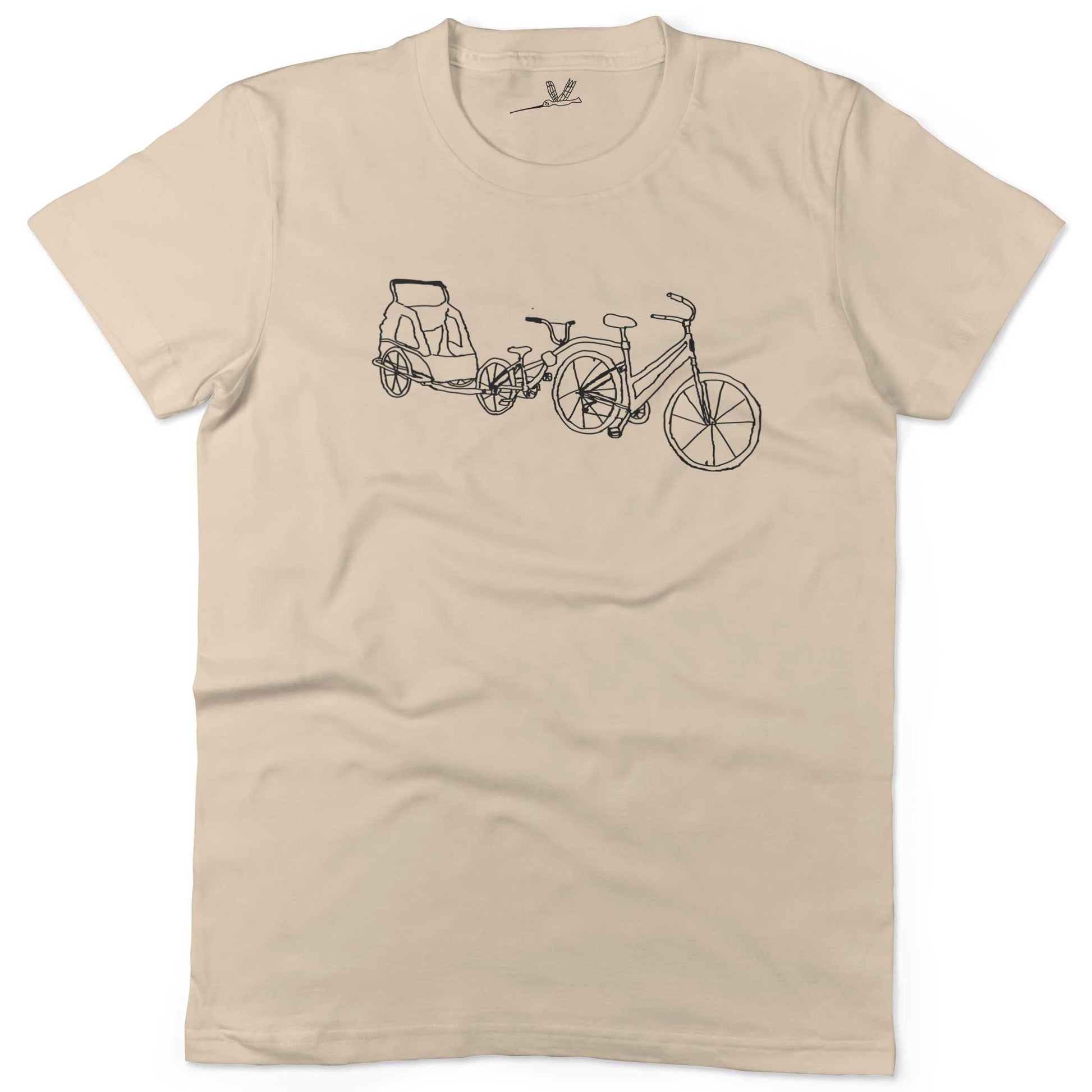 Family Bike Caravan Unisex Or Women's Cotton T-shirt-Organic Natural-Woman
