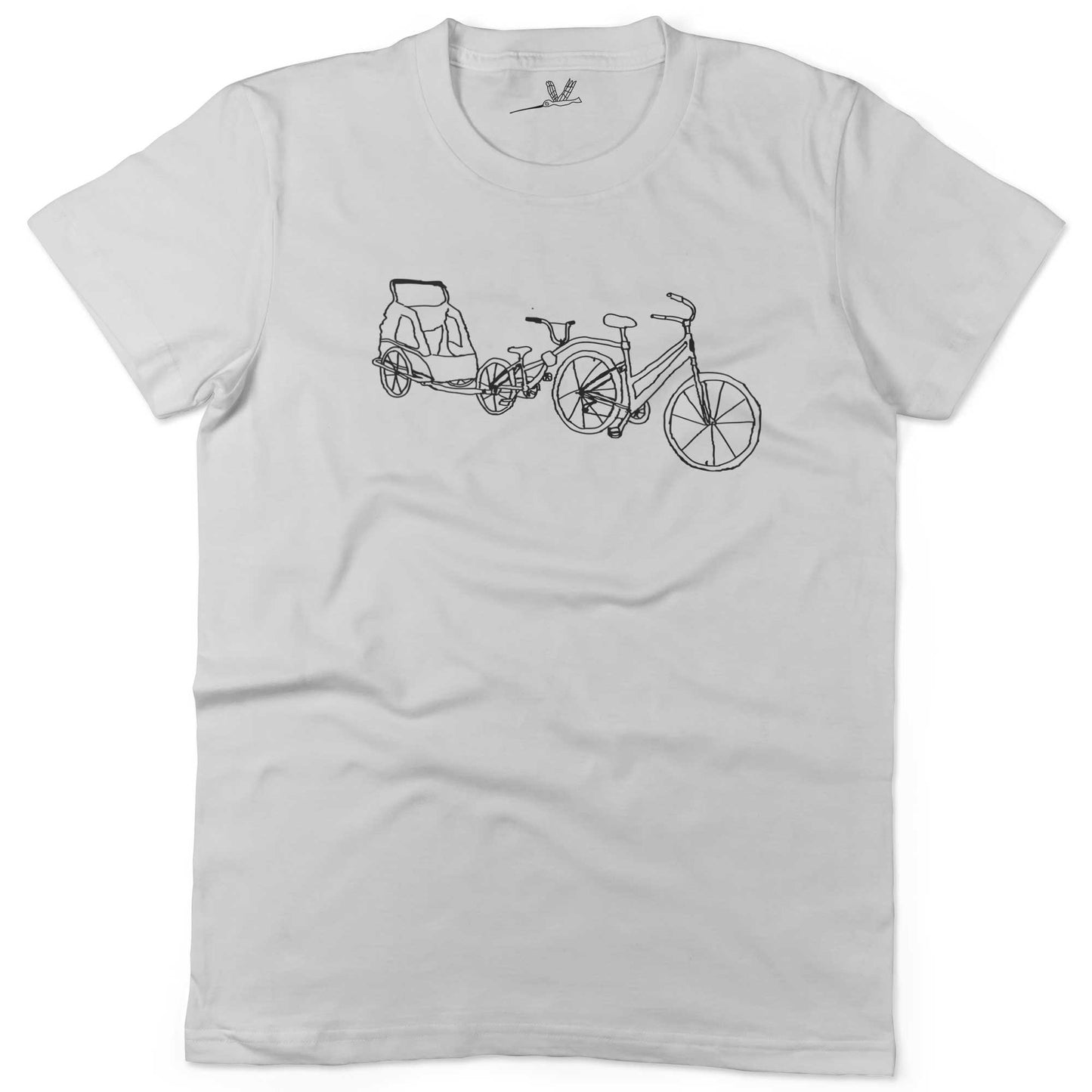 Family Bike Caravan Unisex Or Women's Cotton T-shirt-White-Woman