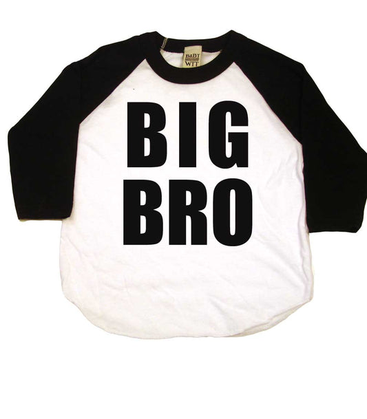 BIG BRO Toddler Shirt-White/Black Raglan-6T