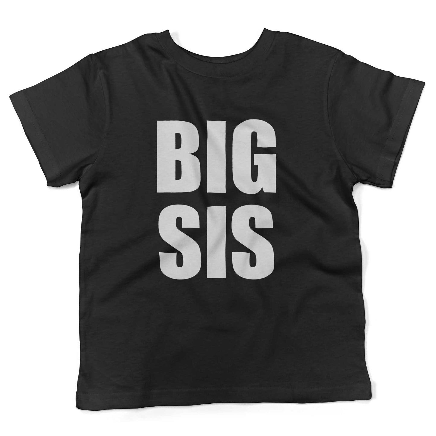 BIG SIS Toddler Shirt-Organic Black-2T